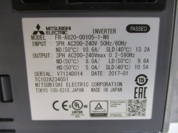 MITSUBISHI FR-A820-00105-1-N6 200-240VAC 10.6A NSMP