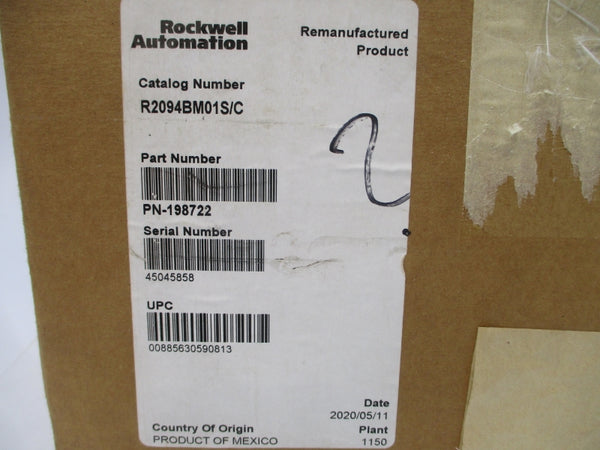 ALLEN BRADLEY 2094-BM01-S SER. C F/W 1.136 95-264VAC 0.75A REMAN