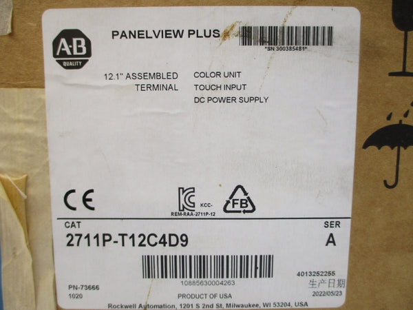 ALLEN BRADLEY 2711P-T12C4D9 SER. A 24VDC NSMP