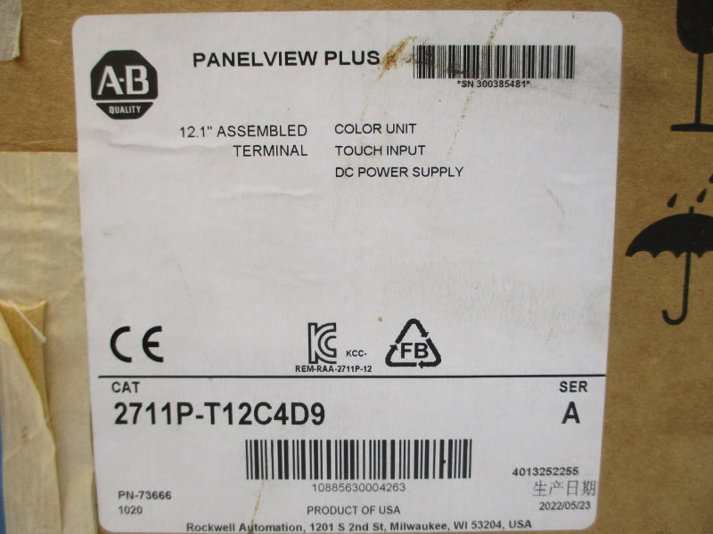 ALLEN BRADLEY 2711P-T12C4D9 SER. A 24VDC NSMP