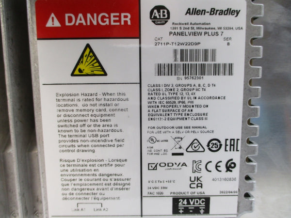 ALLEN BRADLEY 2711P-T12W22D9P SER. B 24VDC NSMP