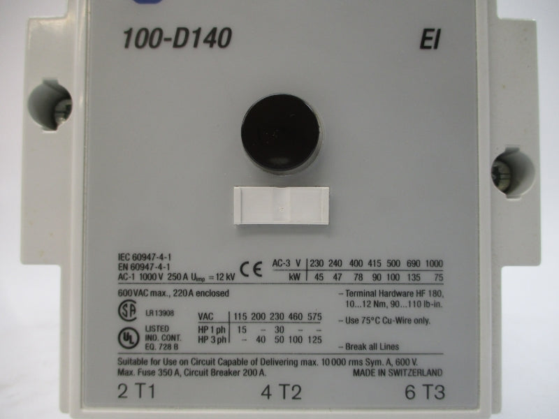 ALLEN BRADLEY 100-D140EA11 SER. A 208-277V (BR/WH) NSMP