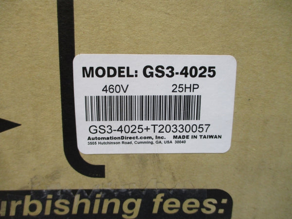 AUTOMATION DIRECT GS3-4025 GS3-4025+T20330057 380-480V 39A NSMP