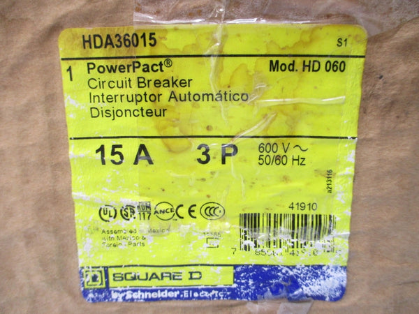 SQUARE D HDA36015 SER. 1 600V 15A NSMP