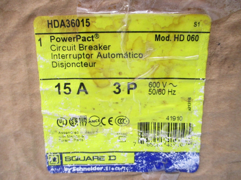 SQUARE D HDA36015 SER. 1 600V 15A NSMP