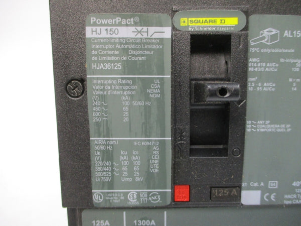 SQUARE D HJA36125 600V 125A NSMP