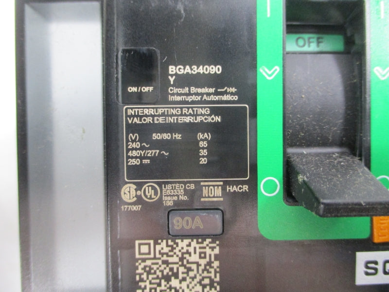 SCHNEIDER ELECTRIC BGA34090Y 480V 90A NSMP