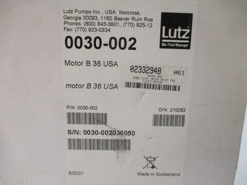 LUTZ 0030-002 B36 120V 6A NSMP