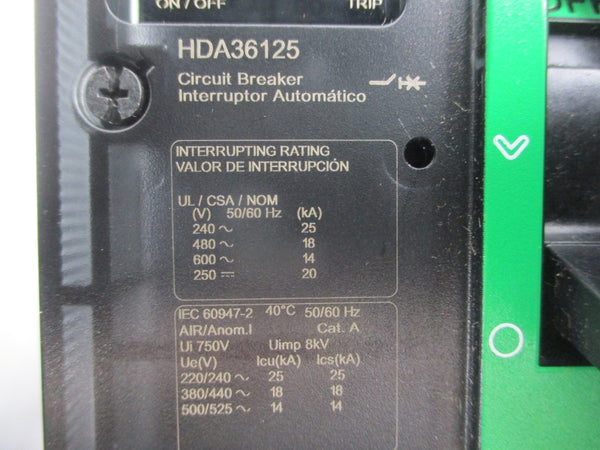 SCHNEIDER ELECTRIC HDA36125 SER. 1 600V 125A NSNP