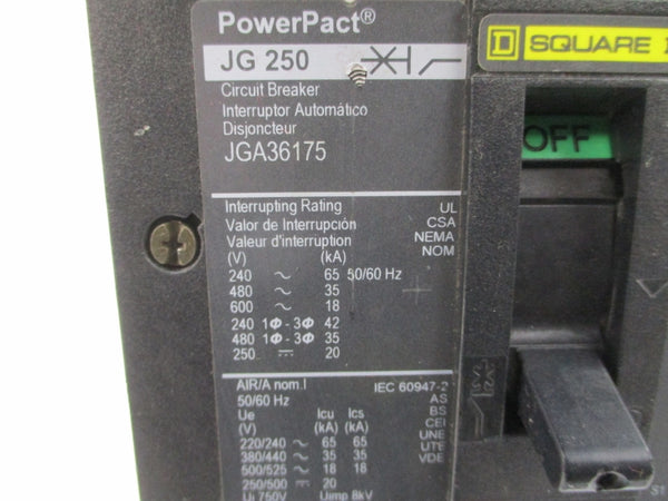 SQUARE D JGA36175 SER. 1 600V 175A UNMP