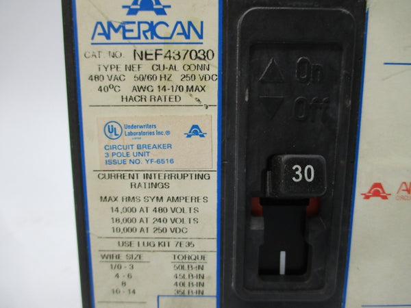 AMERICAN NEF437030 480VAC 30A UNMP