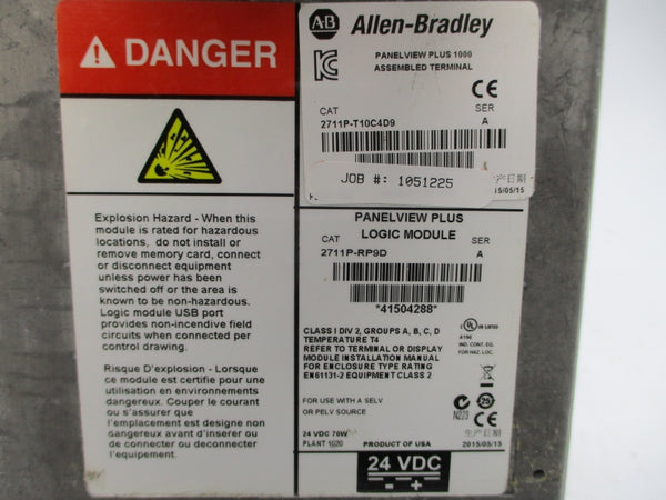 ALLEN BRADLEY 2711P-T10C4D9 SER. A 24VDC (AS PICTURED) NSNP
