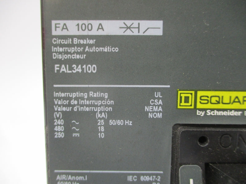 SQUARE D FAL34100 SER. 2 480V 100A NSNP