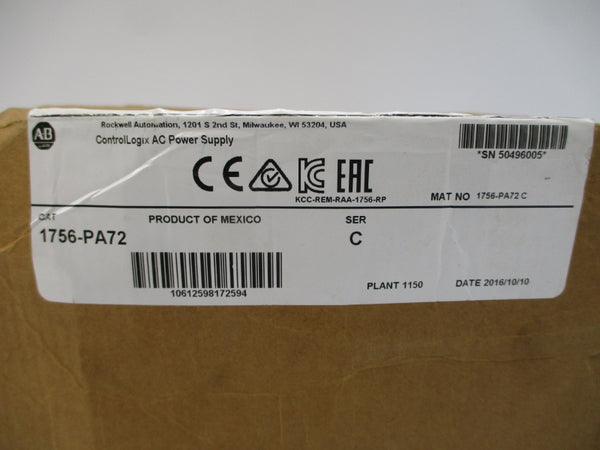 ALLEN BRADLEY 1756-PA72 SER. C NSMP