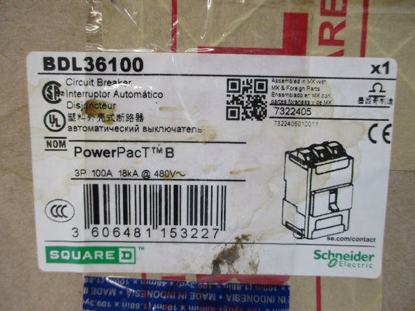 SCHNEIDER ELECTRIC BDL36100 480V 100A NSMP