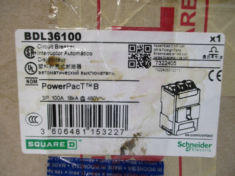 SCHNEIDER ELECTRIC BDL36100 480V 100A NSMP