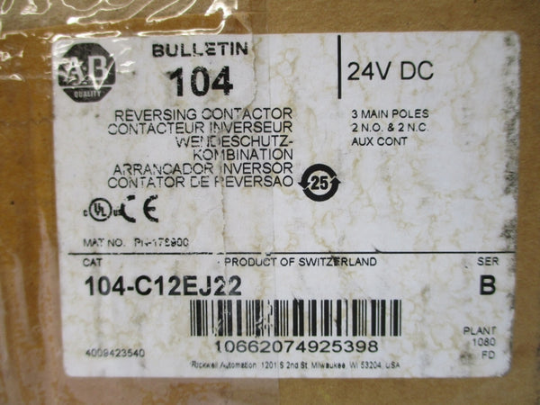ALLEN BRADLEY 104-C12EJ22 SER. B 24VDC (BR/WH) NSMP