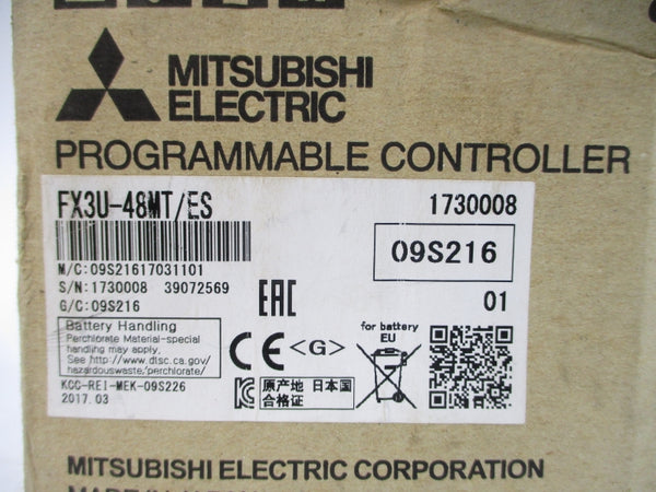MITSUBISHI FX3U-48MT/ES 100-240VAC (NO COVER) NSMP