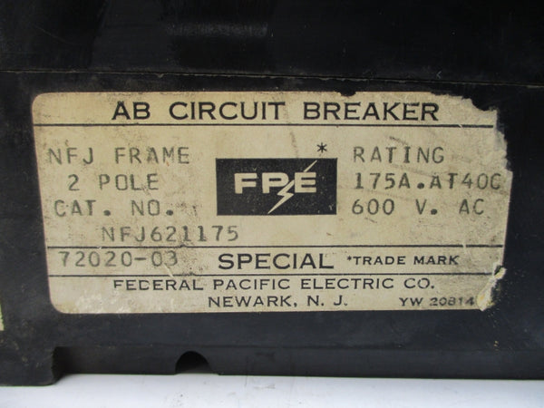 FPE NFJ621175 600VAC 175A UNMP