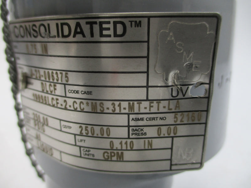 CONSOLIDATED 19096LCF-2-CC*MS-31-MT-FT-LA 250PSI 0.75" NSNP