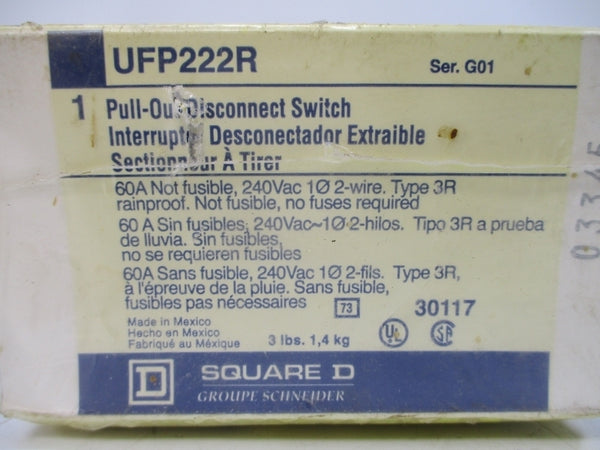 SQUARE D UFP222R SER. G01 240VAC 60A NSMP