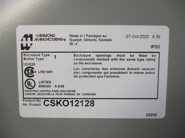 HAMMOND MANUFACTURING CSKO12128 NSMP
