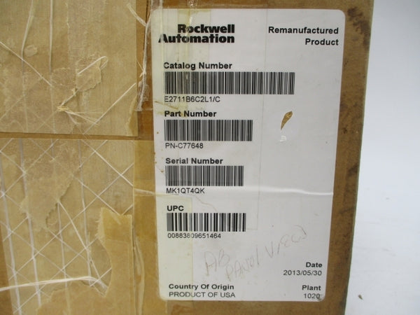 ALLEN BRADLEY 2711-B6C2L1X SER. C F/W 4.46 24VDC REMAN