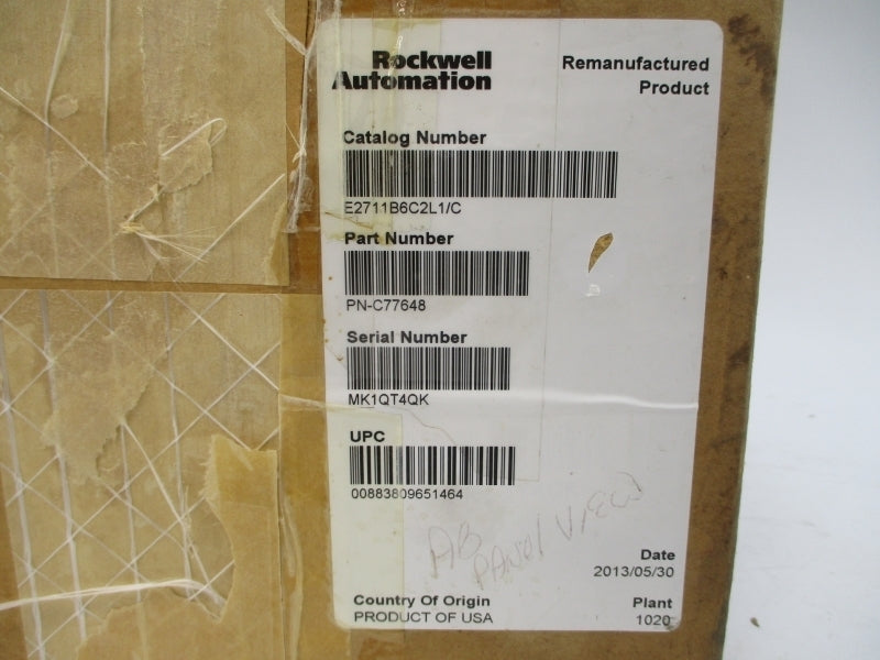 ALLEN BRADLEY 2711-B6C2L1X SER. C F/W 4.46 24VDC REMAN