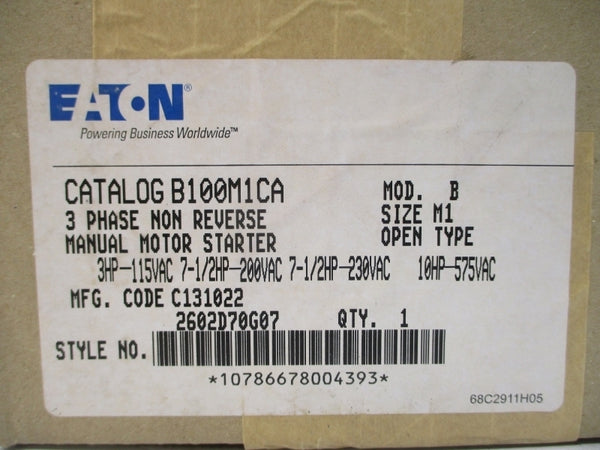 EATON B100M1CA 2602D70G07 575VAC NSFS