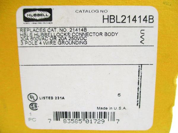 HUBBELL HBL21414B 600VAC 30A NSMP