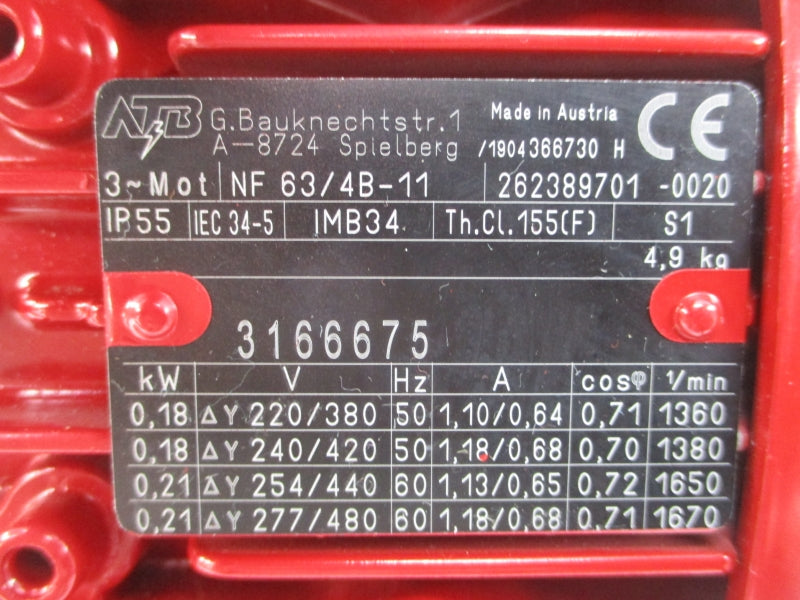 HYDAC COOLING MFZP-1/2.0/P/63/ 7/RV6/0.18/400-50 721399 277/480V 1.18/0.68A NSNP