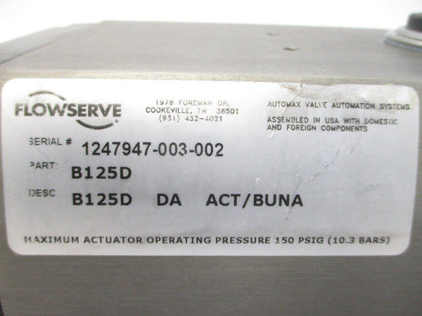 FLOWSERVE B125D DA ACT/BUNA 150PSI NSNP