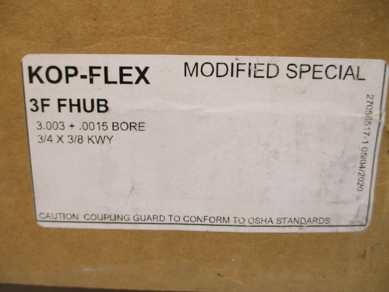KOP-FLEX 3F FHUB 3.003 .0015 3/4X3/8 NSMP