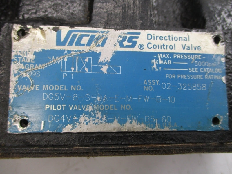 VICKERS DG5V-8-S-0A-E-M-FW-B-10 02-325858 110/120V .46/.48A 5000PSI UNMP