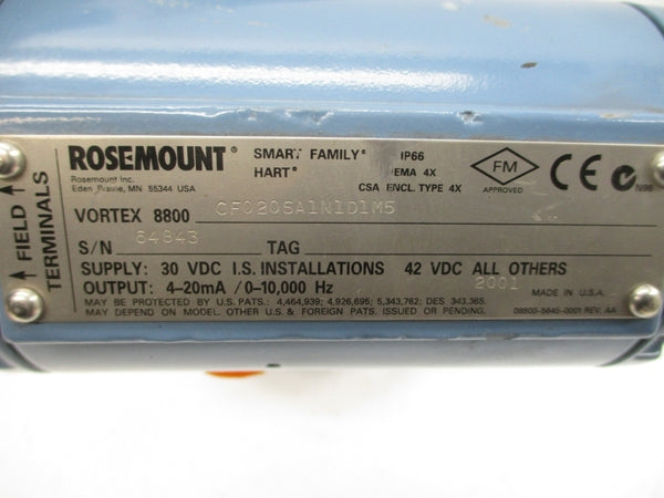 ROSEMOUNT 8800CF020SA1N1D1M5 30-42VDC 275PSI NSNP