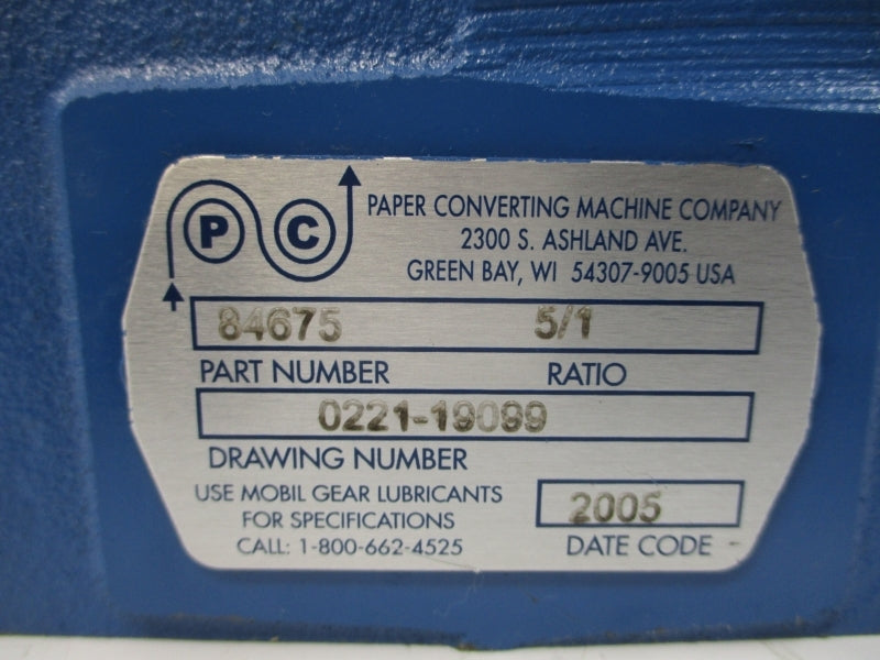 PAPER CONVERTING MACHINE 84675 0221-19099 NSNP