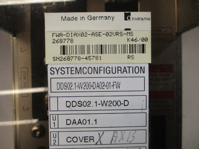 INDRAMAT FWA-DIAX02-ASE-02VRS-MS 268778 300VDC UNMP