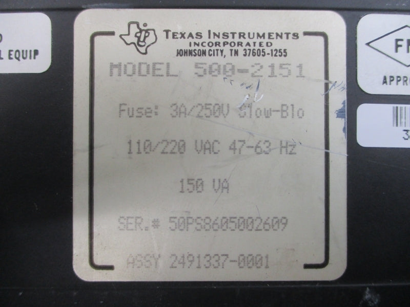 TEXAS INSTRUMENTS 500-2151 110/220VAC 3A UNMP