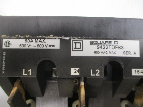 SQUARE D 9422ATDF631 SER. A 600VAC 60A NSMP