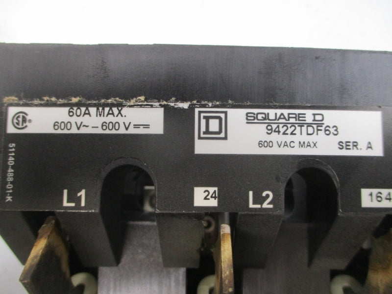 SQUARE D 9422ATDF631 SER. A 600VAC 60A NSMP