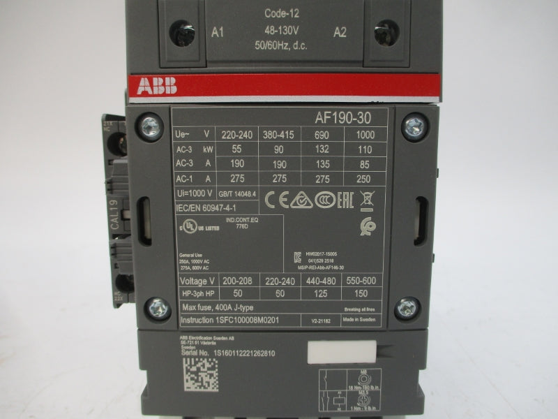 ABB AF190-30-11-12 1SFL487002R1211 48-130VDC 400A NSMP
