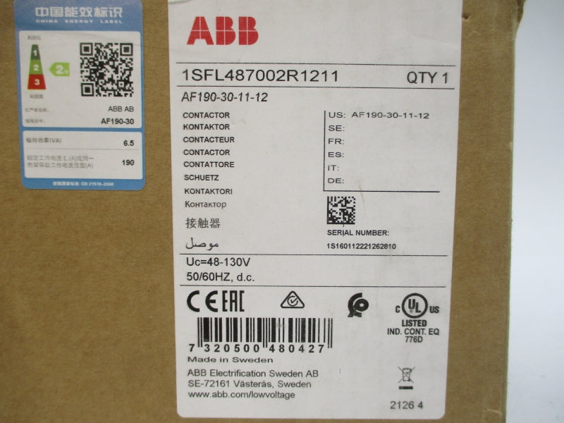 ABB AF190-30-11-12 1SFL487002R1211 48-130VDC 400A NSMP