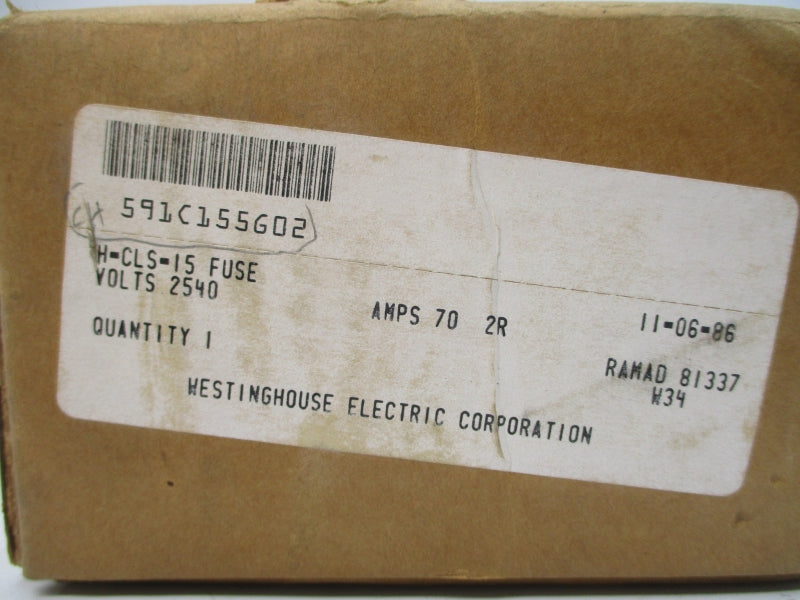 WESTINGHOUSE H-CLS-15 591C155G02 2540V 70A NSFS