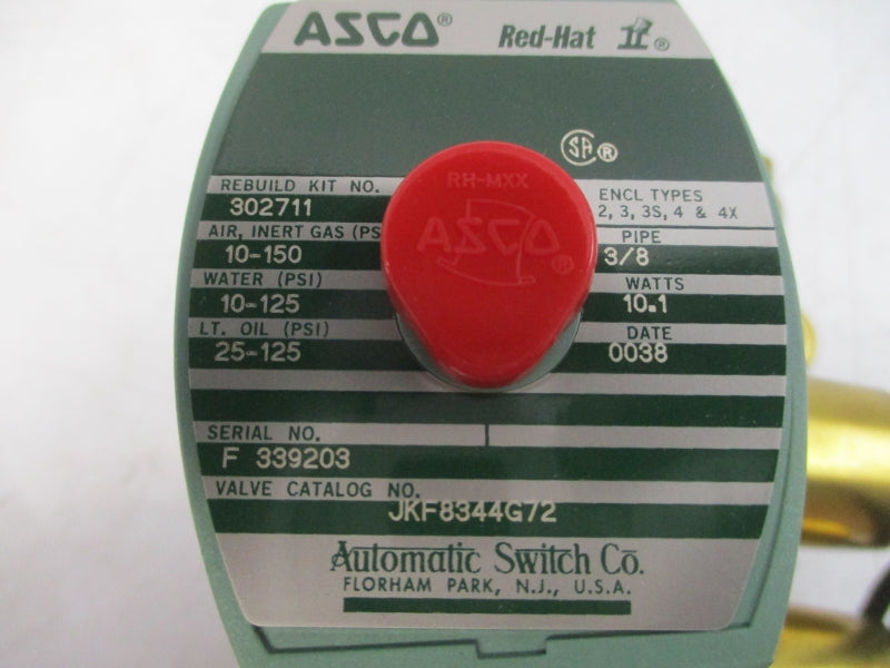 ASCO JKF8344G72 110/120V 10-150PSI 3/8" NSMP