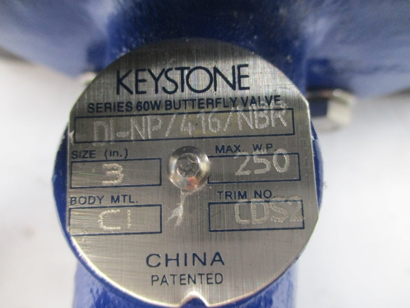KEYSTONE F89U-009-SR08 W/ DI-NP/416/NBR 120PSI 3" NSNP