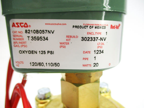 ASCO 8210B057NV 110/120V 125PSI 1" NSNP