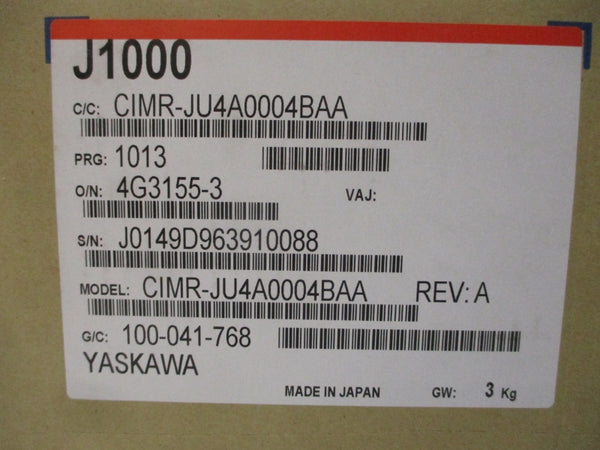 YASKAWA CIMR-JU4A0004BAA 380-480VAC 4.3/3.2A REV. A NSMP