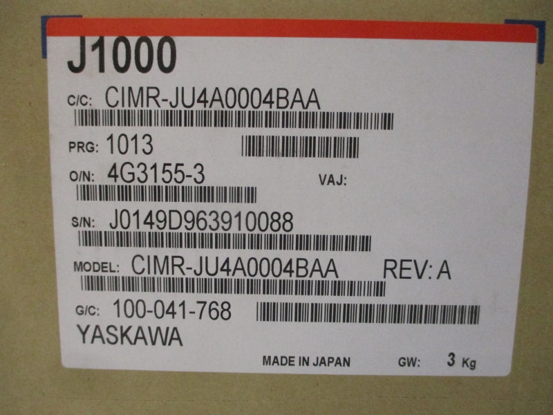 YASKAWA CIMR-JU4A0004BAA 380-480VAC 4.3/3.2A REV. A NSMP