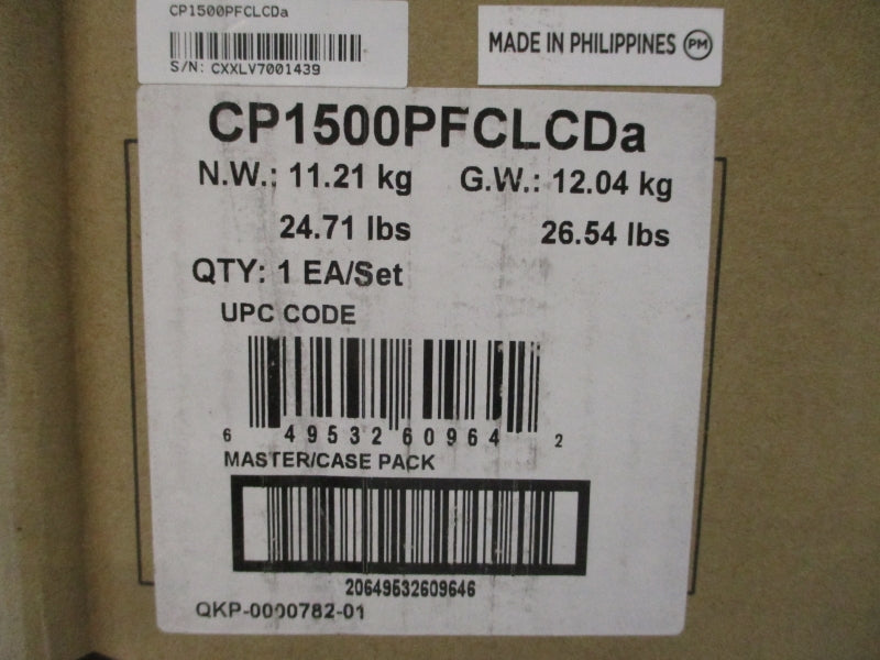 CYBERPOWER CP1500PFCLCDA 120V 12A NSMP