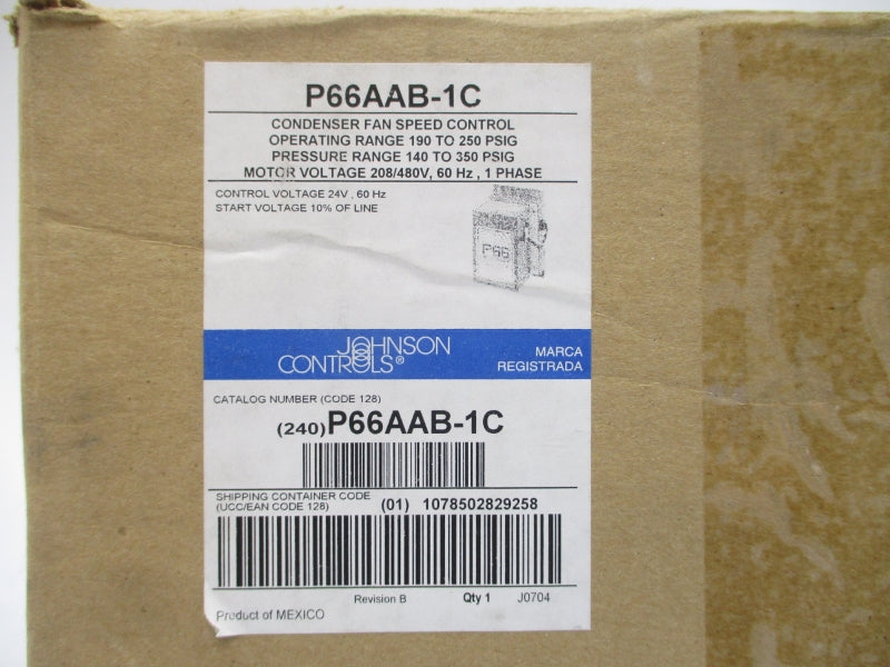 JOHNSON CONTROLS P66AAB-1C 208/480VAC 4/8A 250/300PSI NSMP